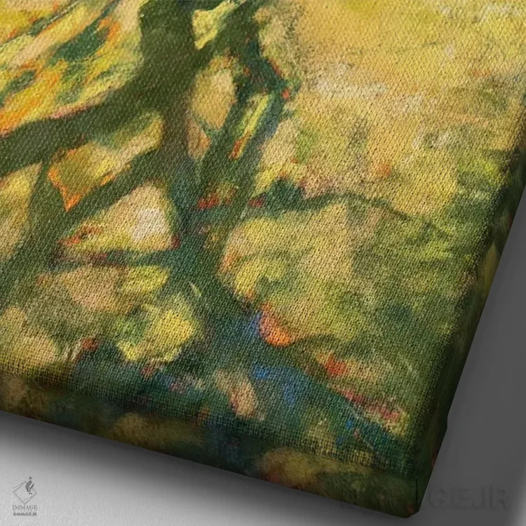 تابلو دکوراتیو نگاه به بالا اثر کیم اشلمن - نمای نزدیک بافت بوم