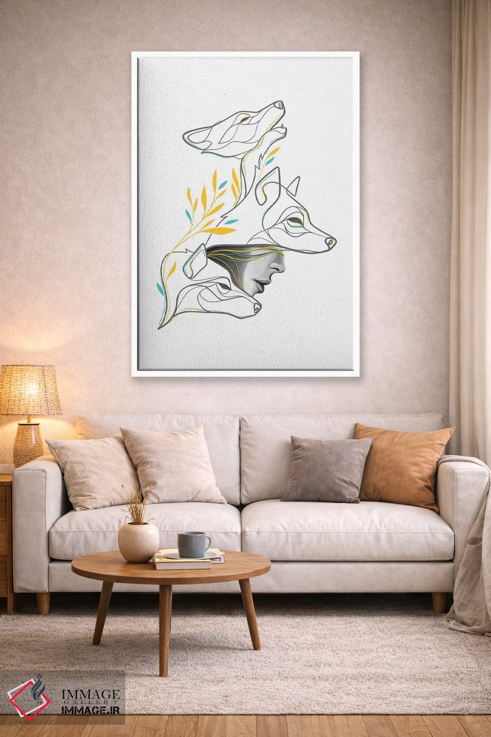 تابلو مینیمال گله گرگ ها اثر باور کی - D1W