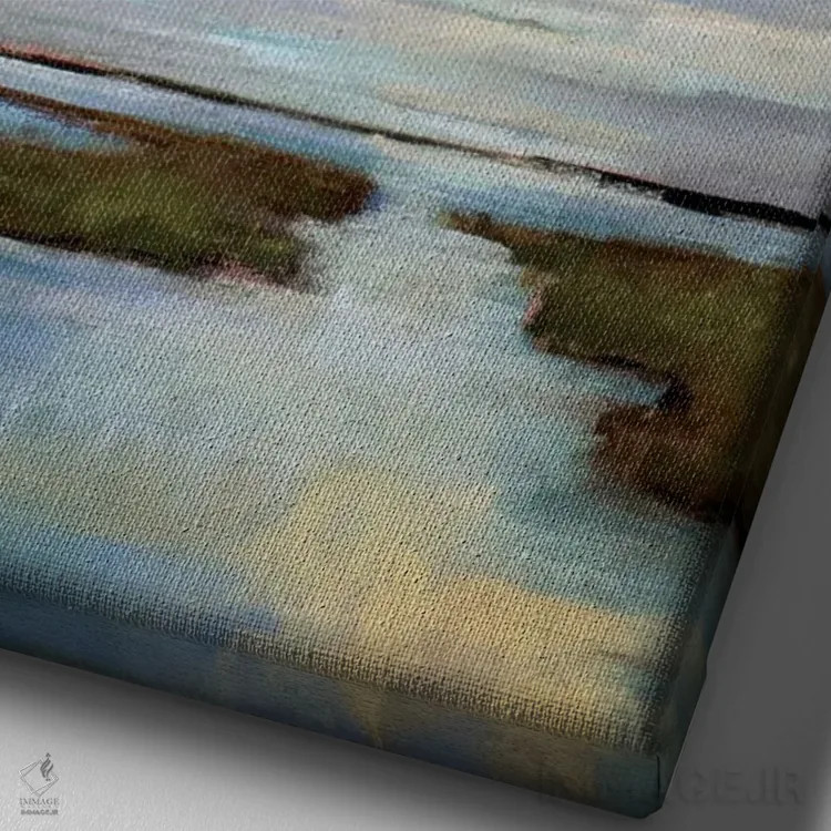 تابلو دکوراتیو آن سوی مرداب اثر کیم اشلمن - نمای نزدیک بافت بوم