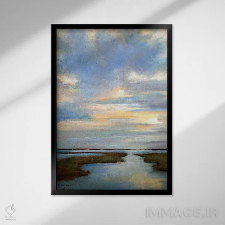 تابلو دکوراتیو آن سوی مرداب اثر کیم اشلمن - نمای قابدار مشکی