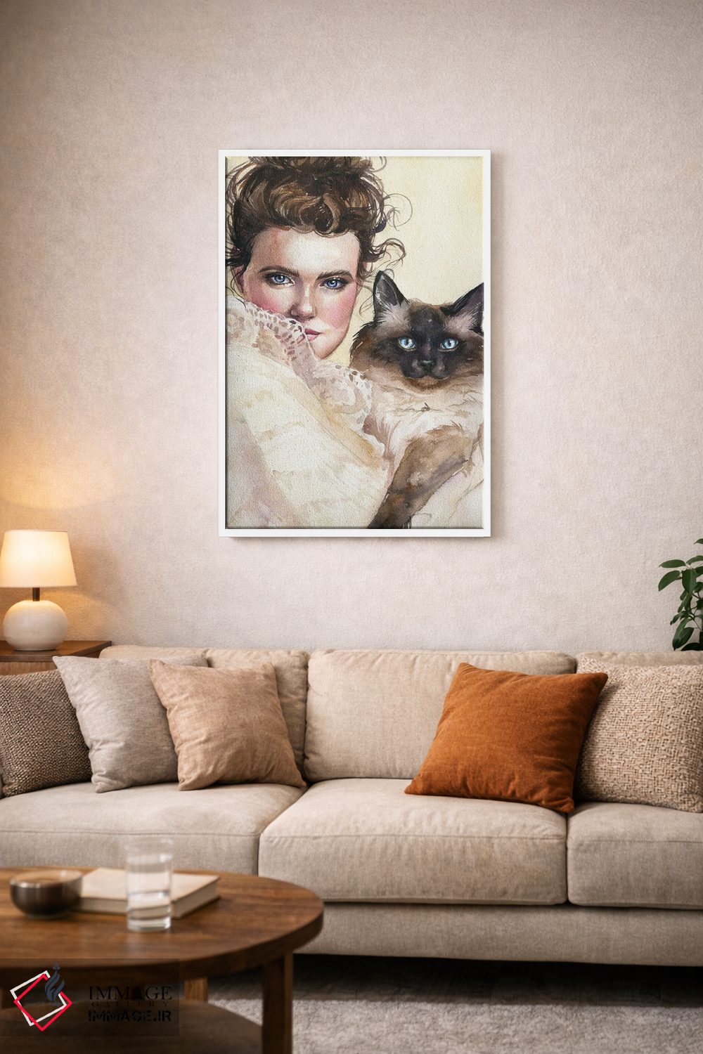 تابلو دکوراتیو خانم گربه ای اثر کایرا بالان - D2W