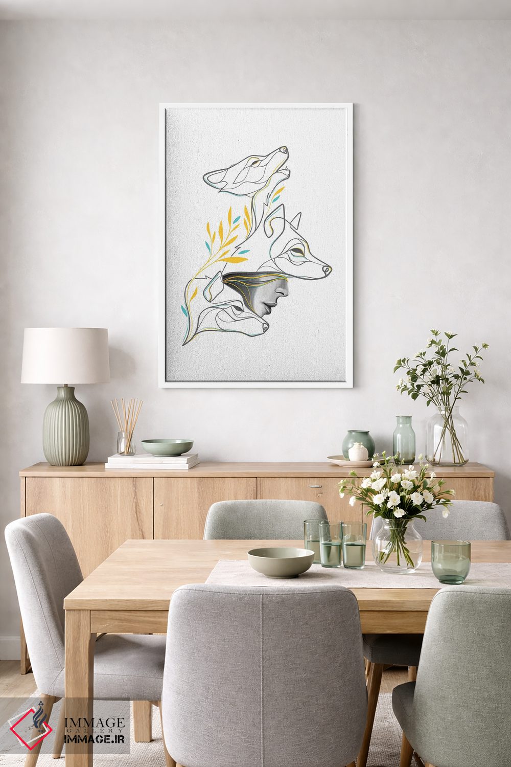 تابلو مینیمال گله گرگ ها اثر باور کی - D5W