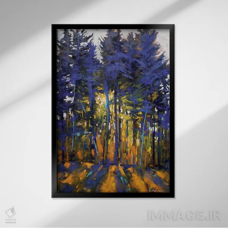 تابلو دکوراتیو نور جاری اثر کیم اشلمن - نمای قابدار مشکی