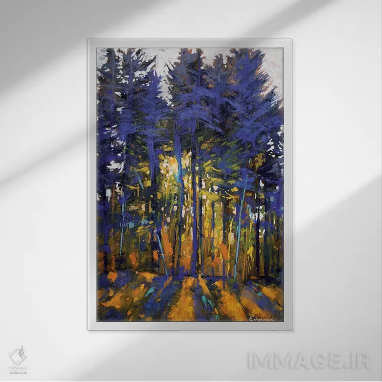 تابلو دکوراتیو نور جاری اثر کیم اشلمن - نمای قابدار سفید