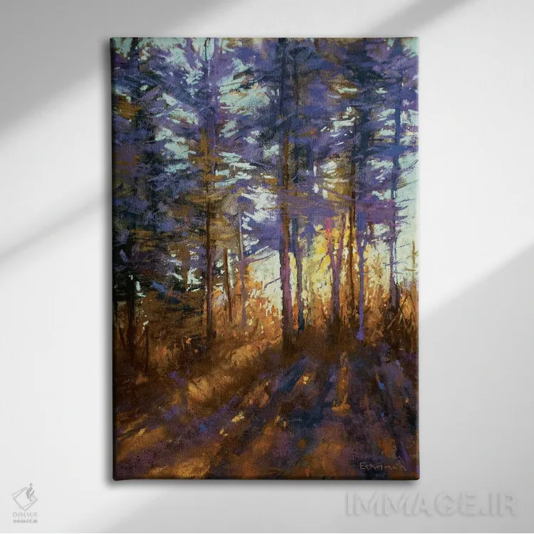 تابلو دکوراتیو گرگ و میش افسون شده اثر کیم اشلمن - نمای روبهرو روی دیوار