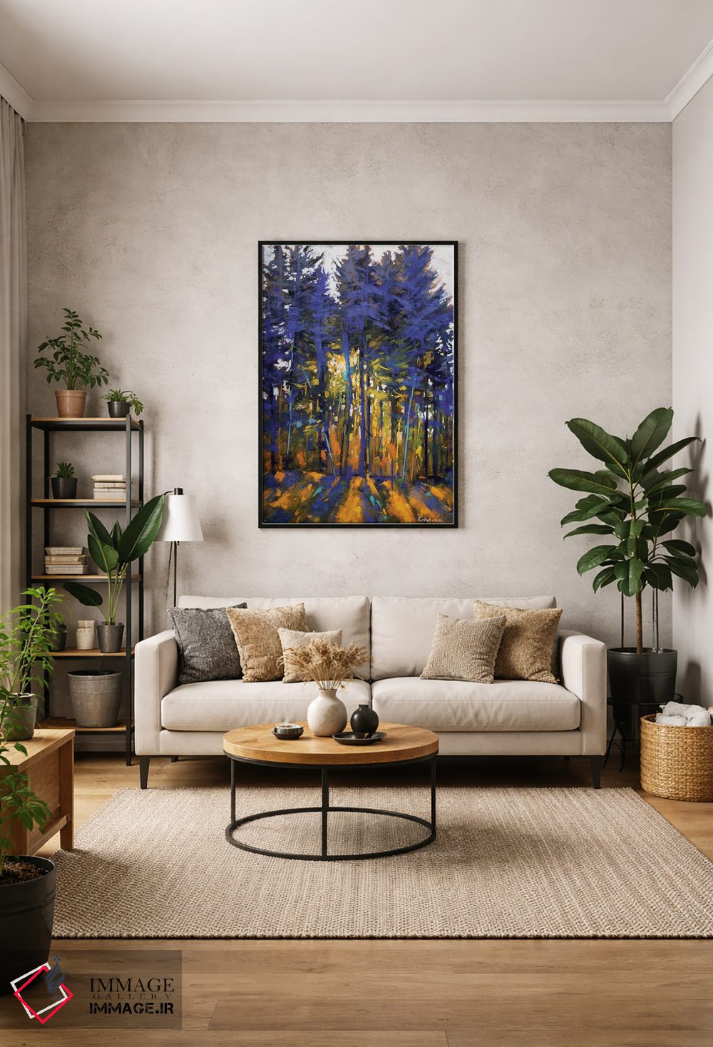 تابلو دکوراتیو نور جاری اثر کیم اشلمن - D1B