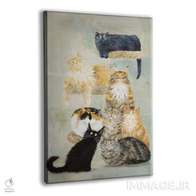 تابلو دکوراتیو گربه های هاینز اثر کیم هاسکینز - نمای پرسپکتیو محصول
