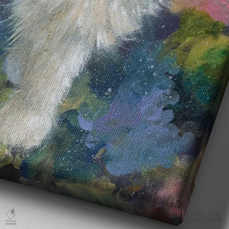 تابلو دکوراتیو فرشته اثر کیم هاسکینز - نمای نزدیک بافت بوم