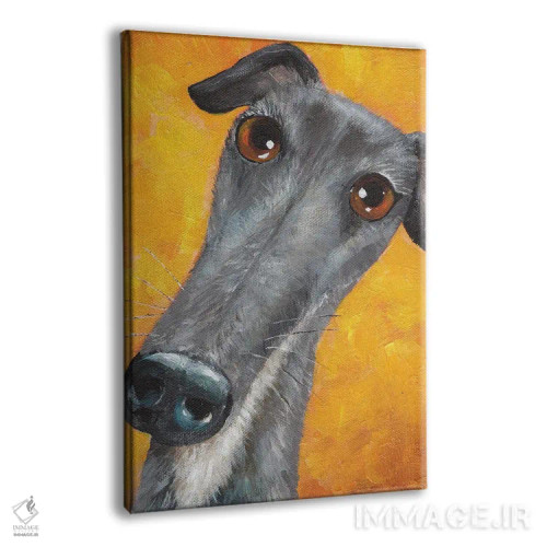 تابلو دکوراتیو لاکی سگ تازی اثر کیم هاسکینز - نمای پرسپکتیو محصول