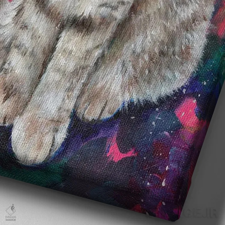 تابلو دکوراتیو زویی اثر کیم هاسکینز - نمای نزدیک بافت بوم