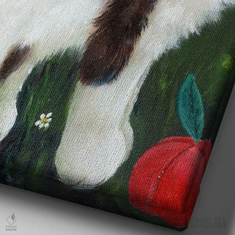 تابلو دکوراتیو دنی اثر کیم هاسکینز - نمای نزدیک بافت بوم