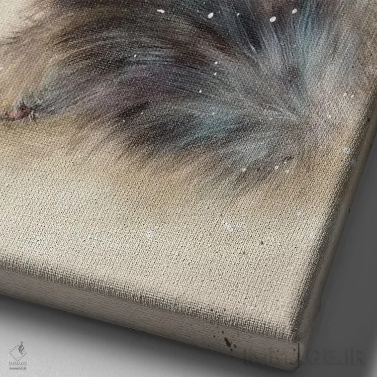 تابلو دکوراتیو گریشا اثر کیم هاسکینز - نمای نزدیک بافت بوم