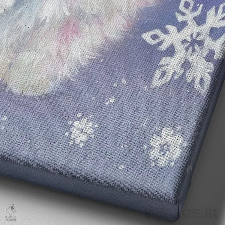 تابلو دکوراتیو پف برفی نسخه ۱ اثر کیم هاسکینز - نمای نزدیک بافت بوم