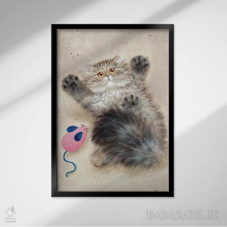 تابلو دکوراتیو گریشا اثر کیم هاسکینز - نمای قابدار مشکی