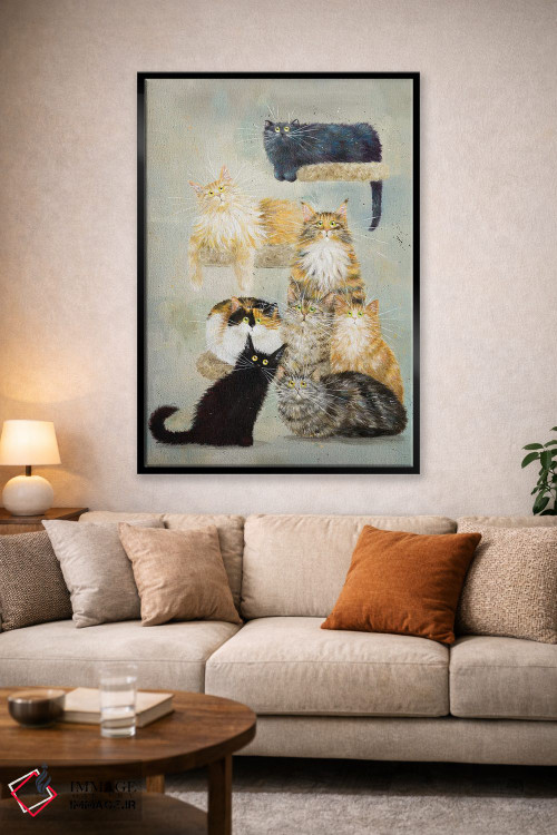 تابلو دکوراتیو گربه های هاینز اثر کیم هاسکینز - D2B