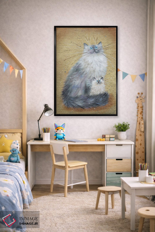 تابلو دکوراتیو نقره ای روی طلایی اثر کیم هاسکینز - D1B