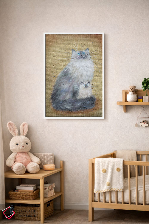 تابلو دکوراتیو نقره ای روی طلایی اثر کیم هاسکینز - D2W