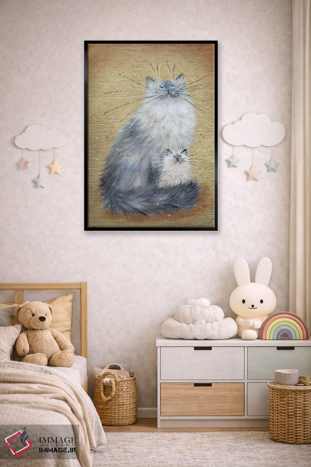 تابلو دکوراتیو نقره ای روی طلایی اثر کیم هاسکینز - D5B