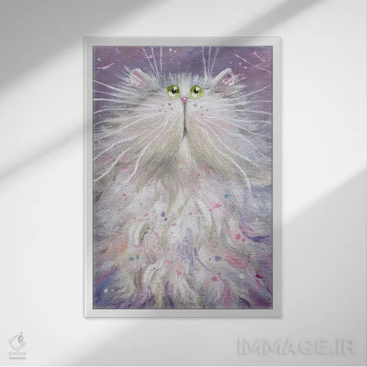 تابلو دکوراتیو فلیس اثر کیم هاسکینز - نمای قابدار سفید