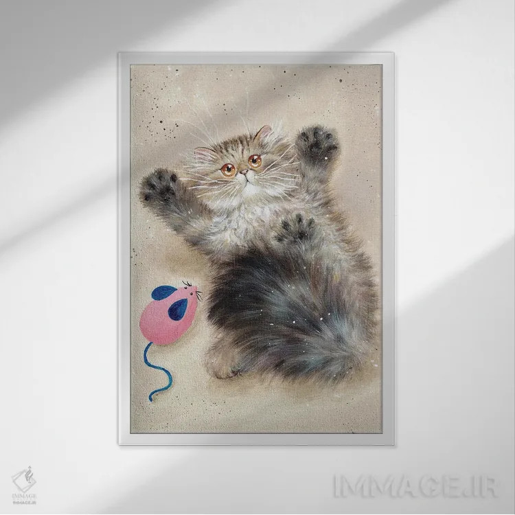 تابلو دکوراتیو گریشا اثر کیم هاسکینز - نمای قابدار سفید