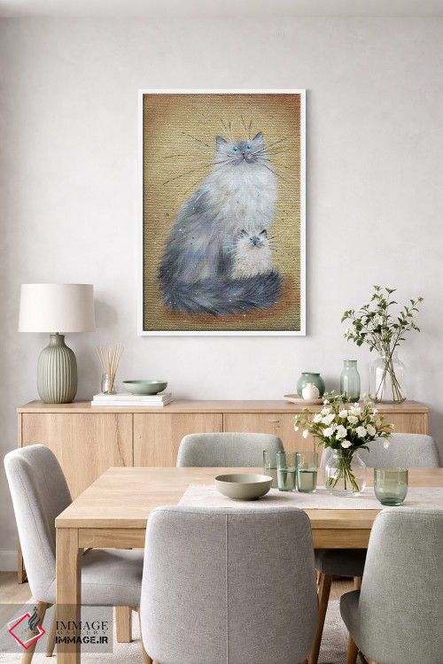 تابلو دکوراتیو نقره ای روی طلایی اثر کیم هاسکینز - D6W