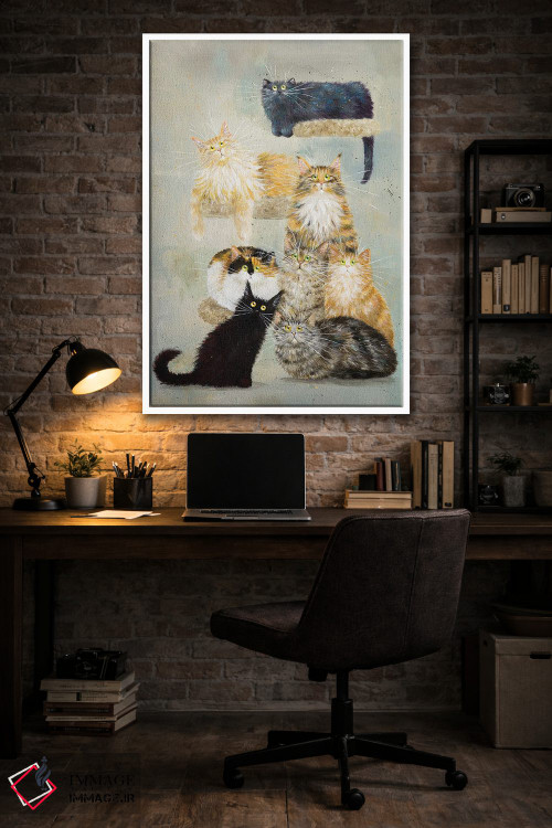تابلو دکوراتیو گربه های هاینز اثر کیم هاسکینز - D3W