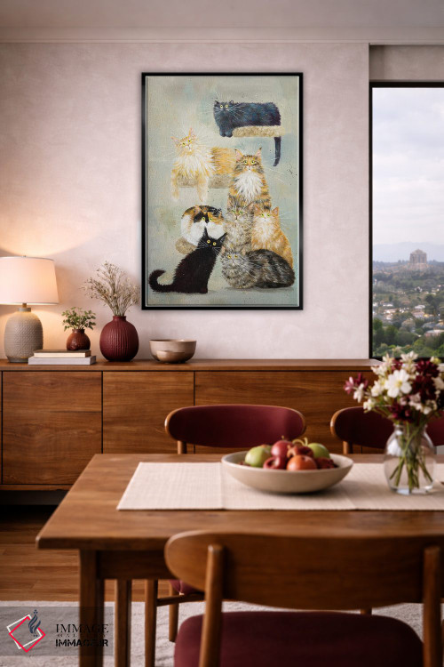 تابلو دکوراتیو گربه های هاینز اثر کیم هاسکینز - D4B