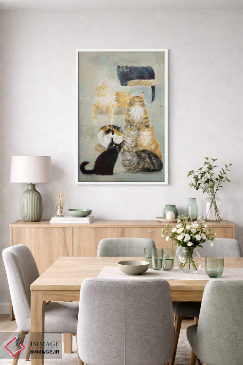 تابلو دکوراتیو گربه های هاینز اثر کیم هاسکینز - D5W