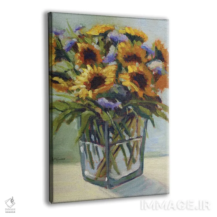 تابلو دکوراتیو دسته گل تابستانی ۴ اثر کانی کیم - نمای پرسپکتیو محصول