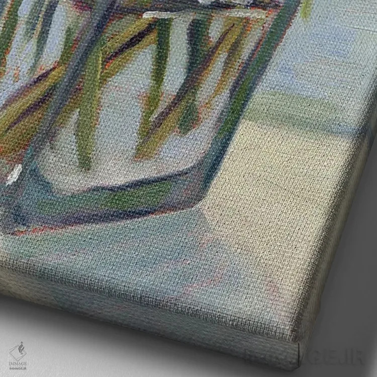 تابلو دکوراتیو دسته گل تابستانی ۴ اثر کانی کیم - نمای نزدیک بافت بوم