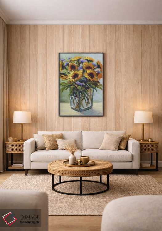 تابلو دکوراتیو دسته گل تابستانی ۴ اثر کانی کیم - D1B
