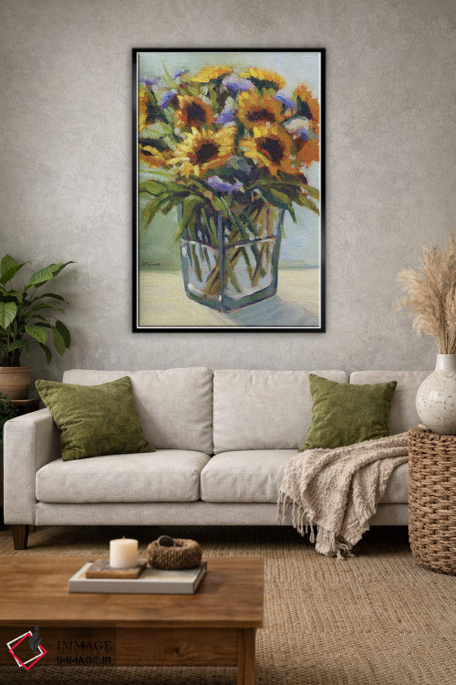تابلو دکوراتیو دسته گل تابستانی ۴ اثر کانی کیم - D2B