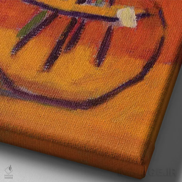 تابلو دکوراتیو زیبای دیوانه اثر کانی کیم - نمای نزدیک بافت بوم