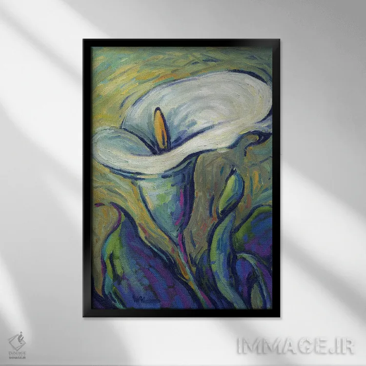 تابلو دکوراتیو کالا لیلی اثر کانی کیم - نمای قابدار مشکی