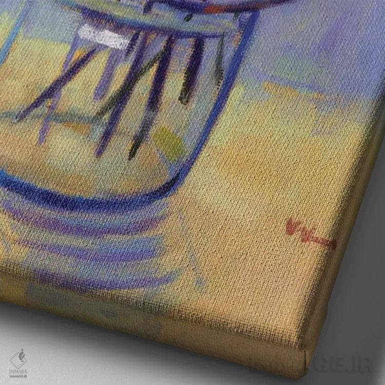 تابلو دکوراتیو دسته گل بهاری اثر کانی کیم - نمای نزدیک بافت بوم