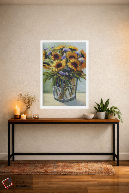 تابلو دکوراتیو دسته گل تابستانی ۴ اثر کانی کیم - D4W