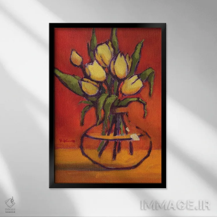 تابلو دکوراتیو زیبای دیوانه اثر کانی کیم - نمای قابدار مشکی