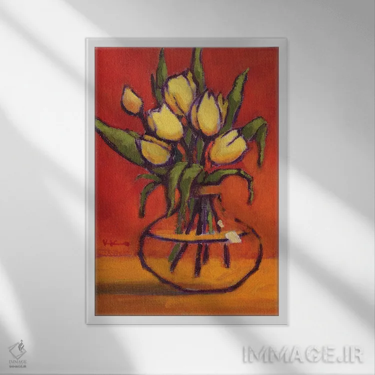 تابلو دکوراتیو زیبای دیوانه اثر کانی کیم - نمای قابدار سفید