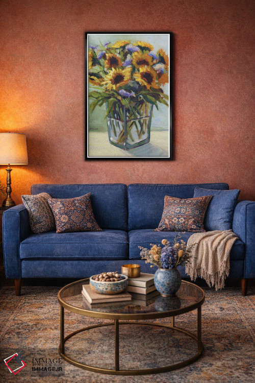 تابلو دکوراتیو دسته گل تابستانی ۴ اثر کانی کیم - D5B