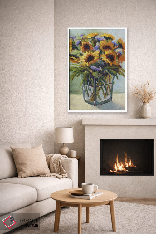 تابلو دکوراتیو دسته گل تابستانی ۴ اثر کانی کیم - D6W