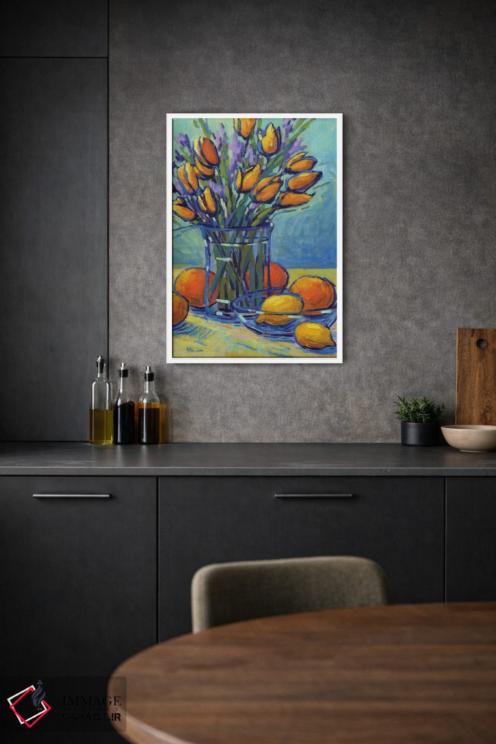 تابلو دکوراتیو لاله ها، لیموها، وای! اثر کانی کیم - D1W