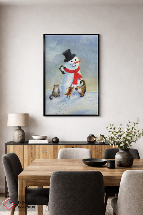 تابلو دکوراتیو گربه های برفی اثر کیم هاسکینز - D3B