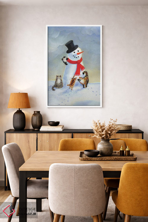 تابلو دکوراتیو گربه های برفی اثر کیم هاسکینز - D4W