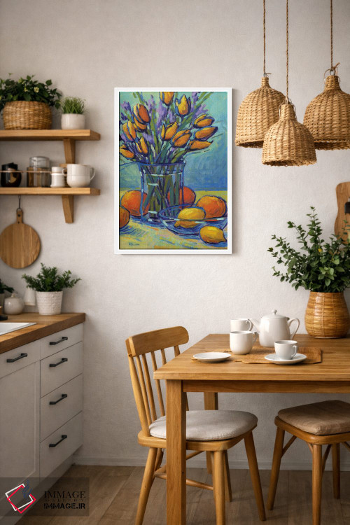 تابلو دکوراتیو لاله ها، لیموها، وای! اثر کانی کیم - D4W