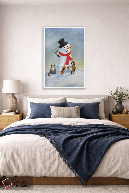 تابلو دکوراتیو گربه های برفی اثر کیم هاسکینز - D5W