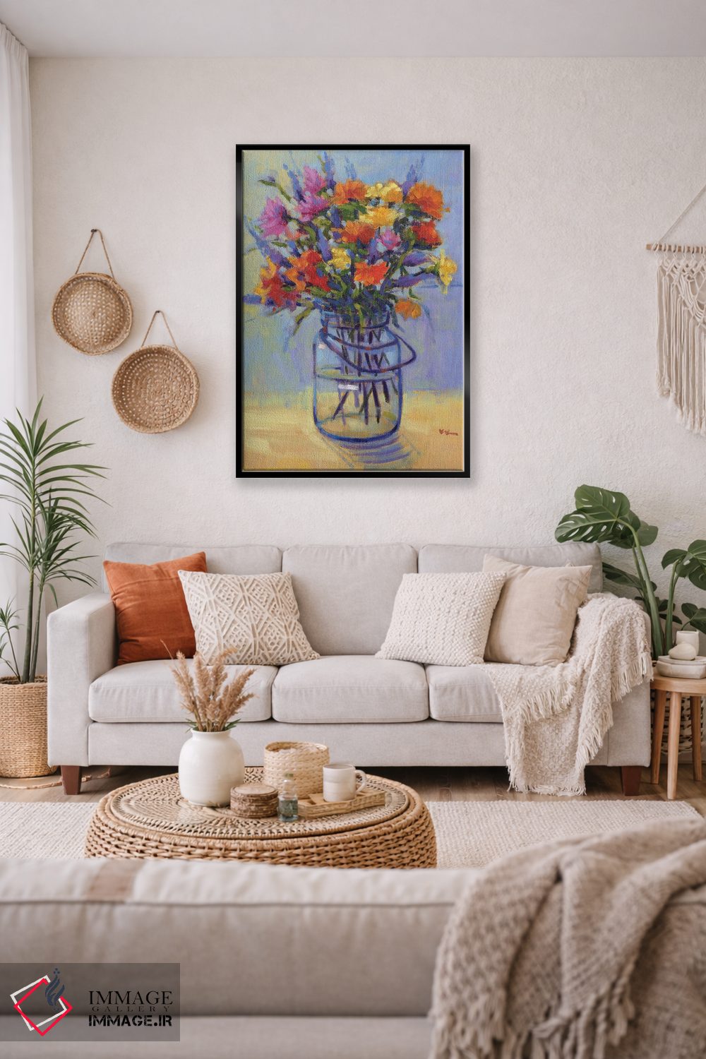 تابلو دکوراتیو دسته گل بهاری اثر کانی کیم - D4B