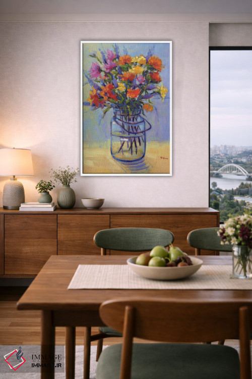 تابلو دکوراتیو دسته گل بهاری اثر کانی کیم - D6W