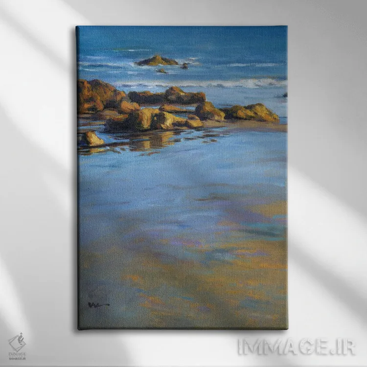 تابلو دکوراتیو انعکاس اقیانوس آرام یک اثر کانی کیم - نمای روبهرو روی دیوار
