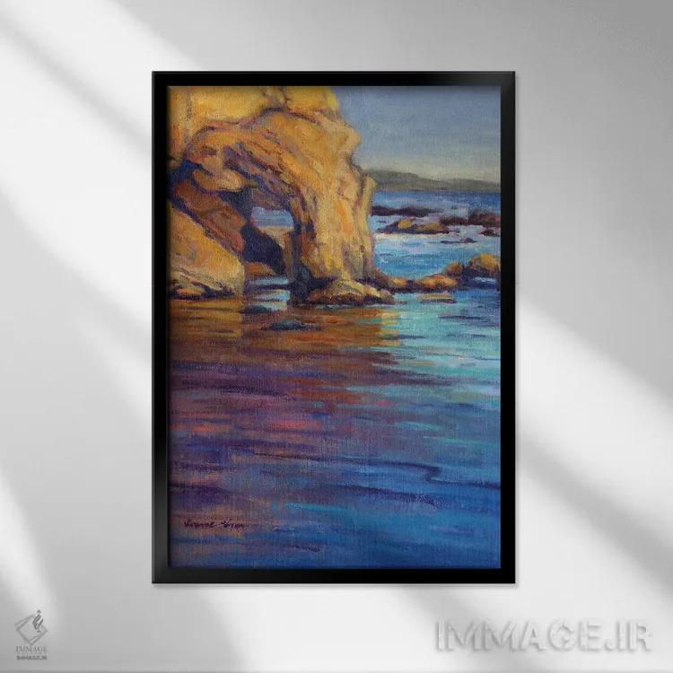 تابلو دکوراتیو کروز ساحلی ششم اثر کانی کیم - نمای قابدار مشکی