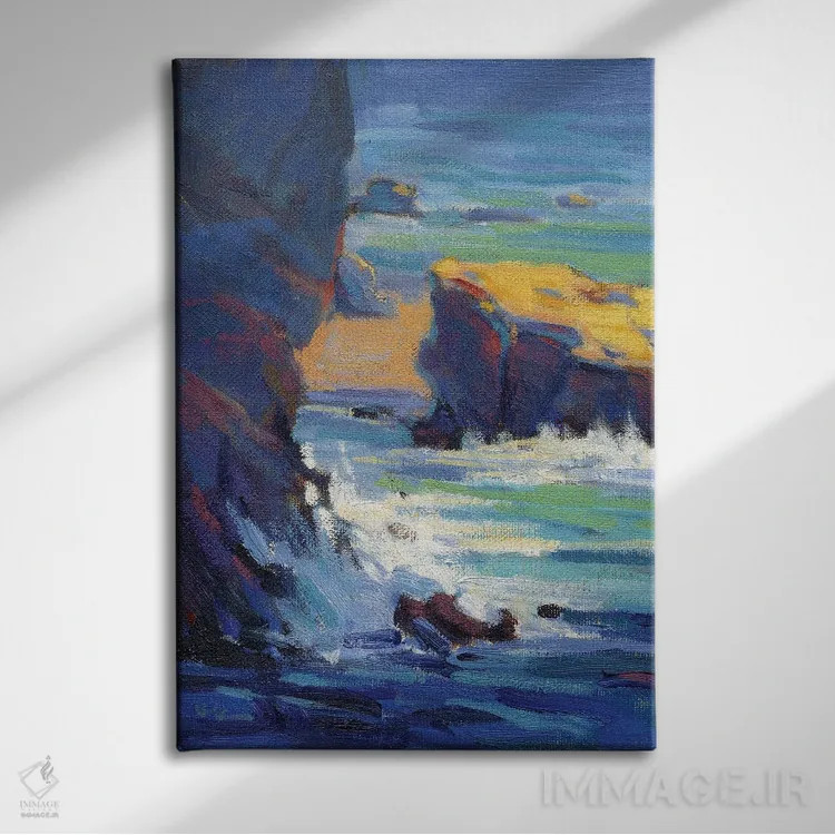 تابلو دکوراتیو صخره های لاگونا اثر کانی کیم - نمای روبهرو روی دیوار